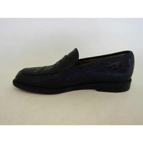 Salvatore Ferragamo Mens Sz 6 EE Black Alligator Belly Apron Toe Penny Loafers main image 6